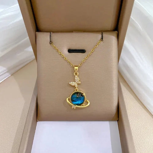 Light Luxury Titanium Steel Star Series Necklace for Women Gold Color