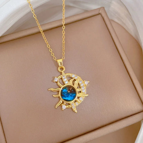 Light Luxury Titanium Steel Star Series Necklace for Women Gold Color